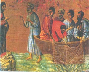 Дуччо. Явление Христа на берегу Тивериадского озера. 125 5-1318. Сиена